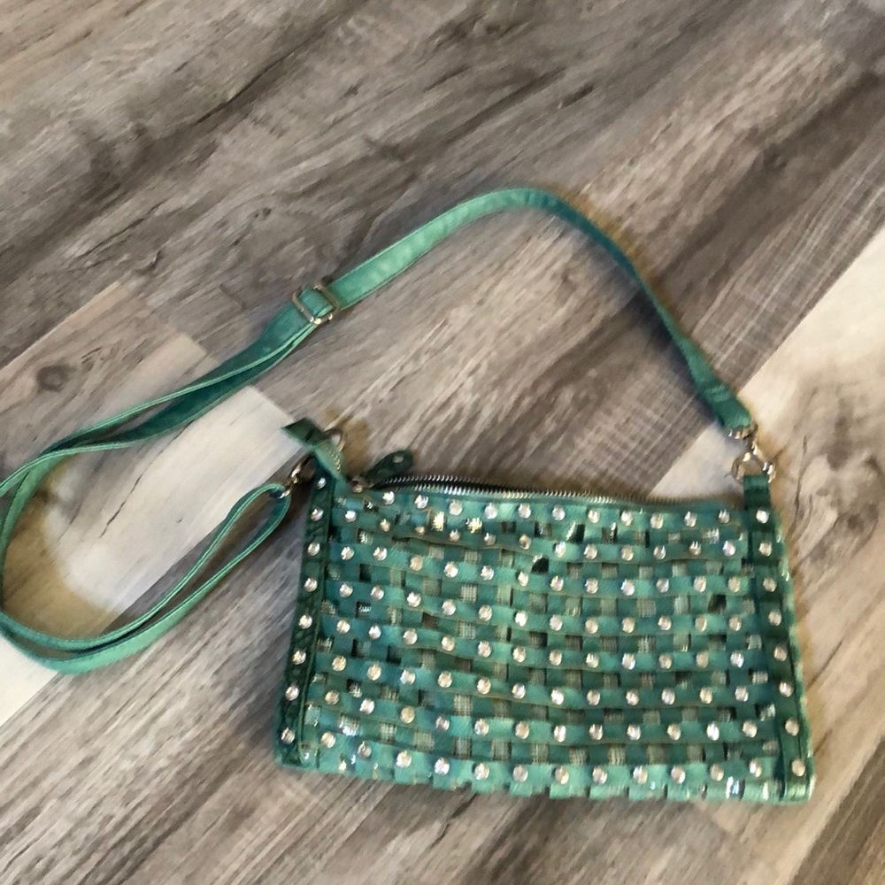 Green Faux Diamond Purse